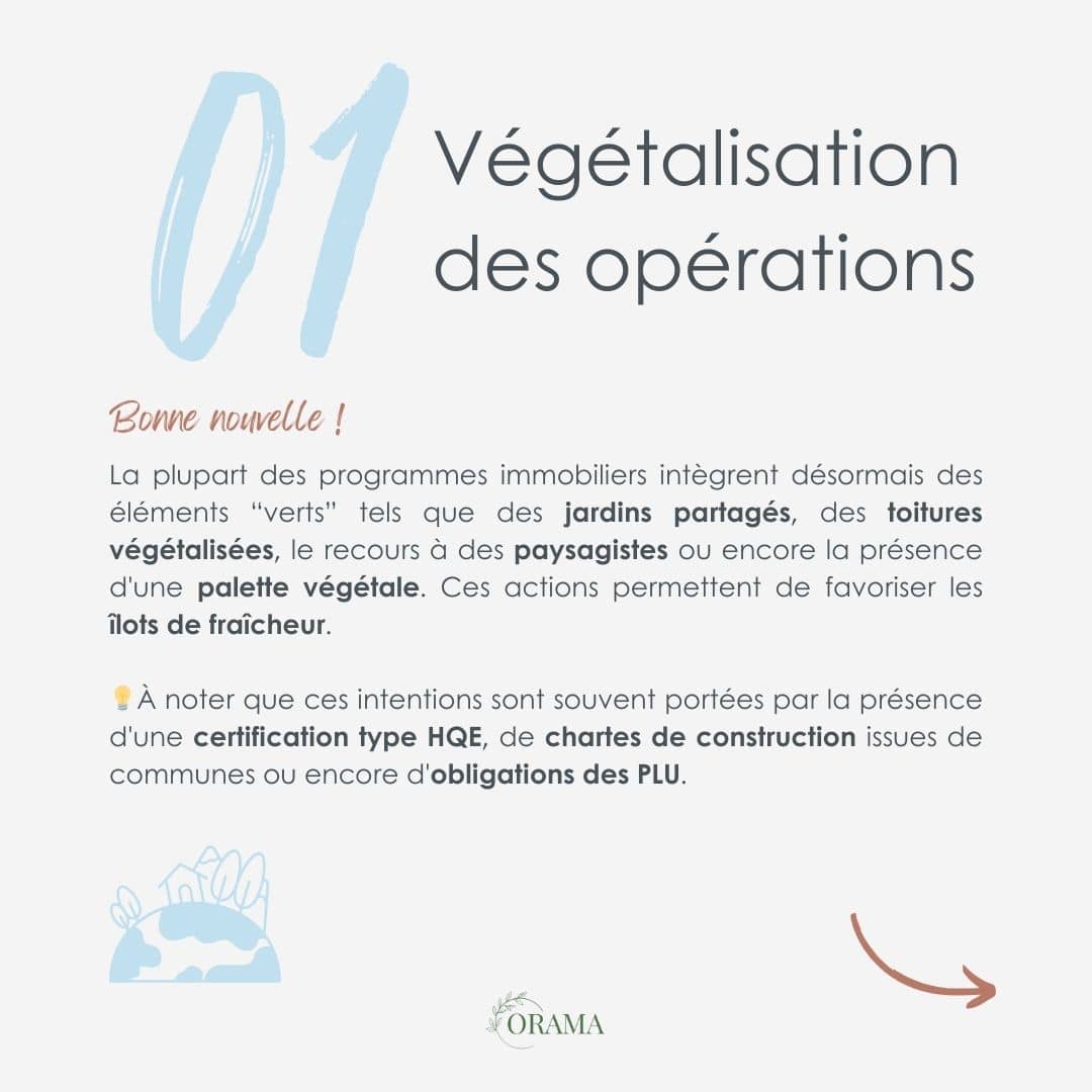 Végétalisation des opérations